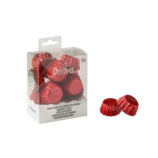 Petit Four, Sweet & Chocolate Cases, 180 Piece, Metallic Red