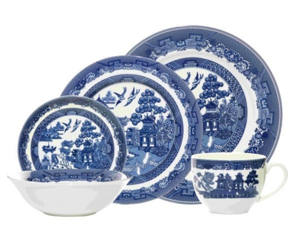 Blue Willow Pattern 20 Piece Dinner Set