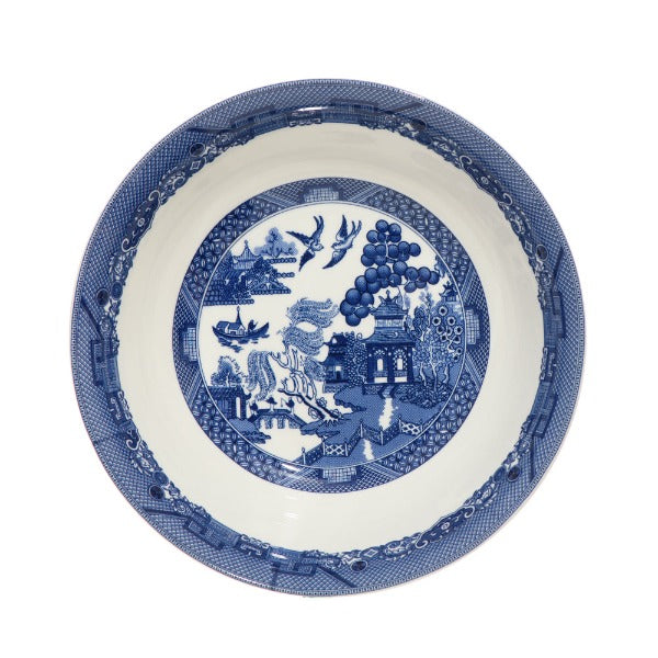 Blue Willow Pattern Salad Serving Bowl, 22cm