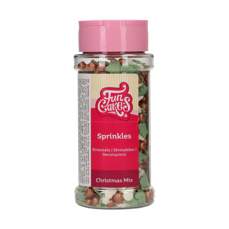 Funcakes Green, White & Gold Sprinkle Mix, 55g, Christmas