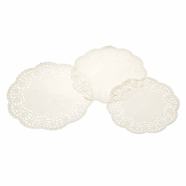 White Patterned Paper Doilies, 24 Piece