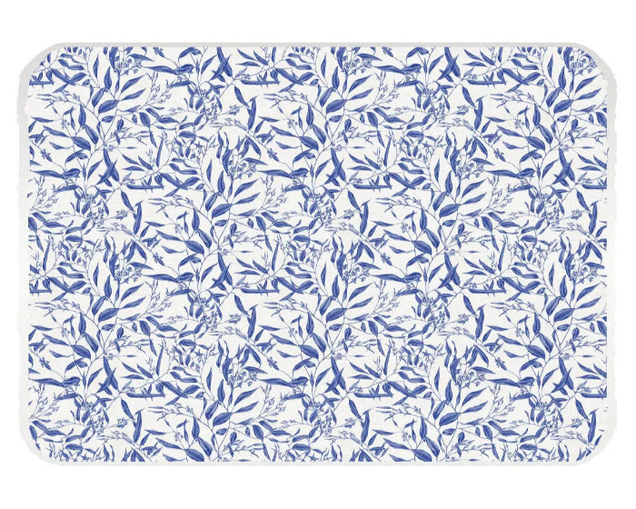 Glass Worktop Saver, Blue Leaf, Large, 50cm x 40cm