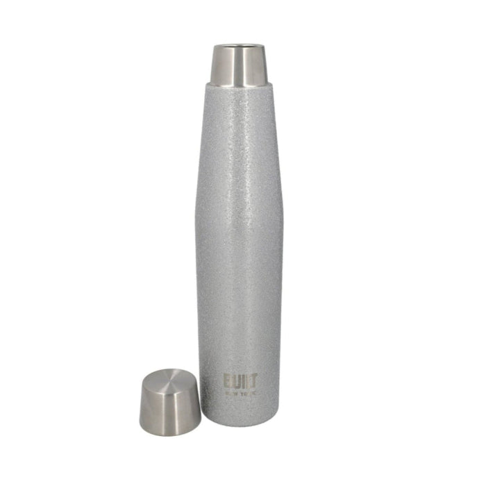 Built Double Walled Insulated Drinks Bottle, 540ml, Silver Glitter