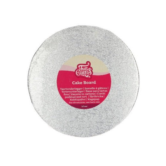 Round Cake Card, Thin, 30cm, Silver