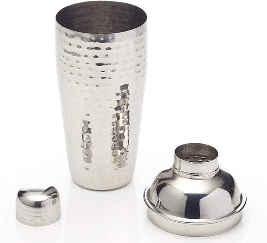 BarCraft Hammered-Steel Textured Cocktail Shaker, 700ml