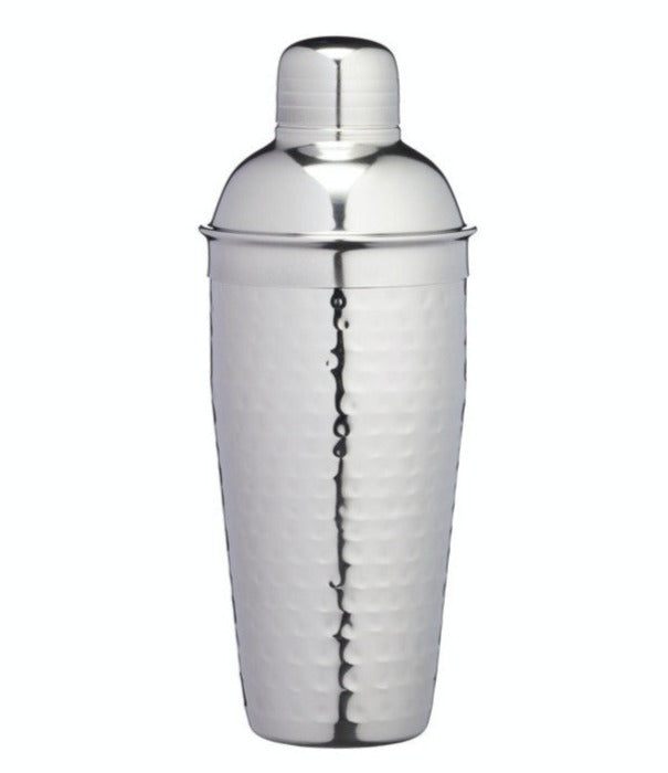 BarCraft Hammered-Steel Textured Cocktail Shaker, 700ml