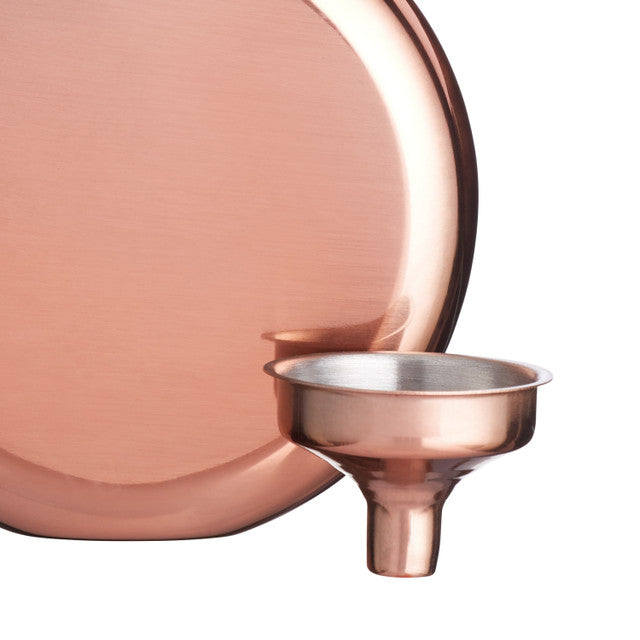 BarCraft Stainless Steel Copper Finish Hip Flask, 140ml