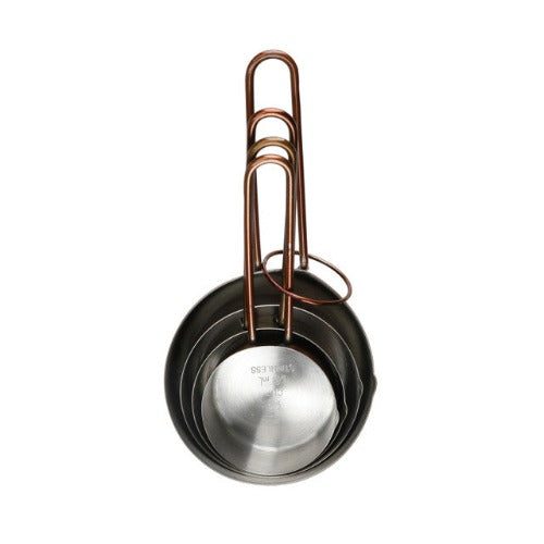 Stainless Steel & Copper Measuring Cups, Set Of 4
