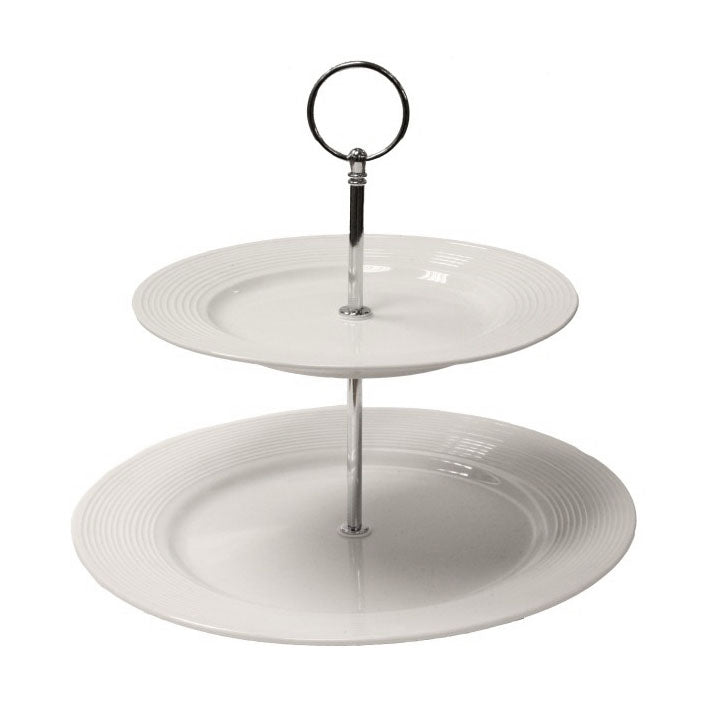 Solar 2-Tier Cake Stand, Soft White