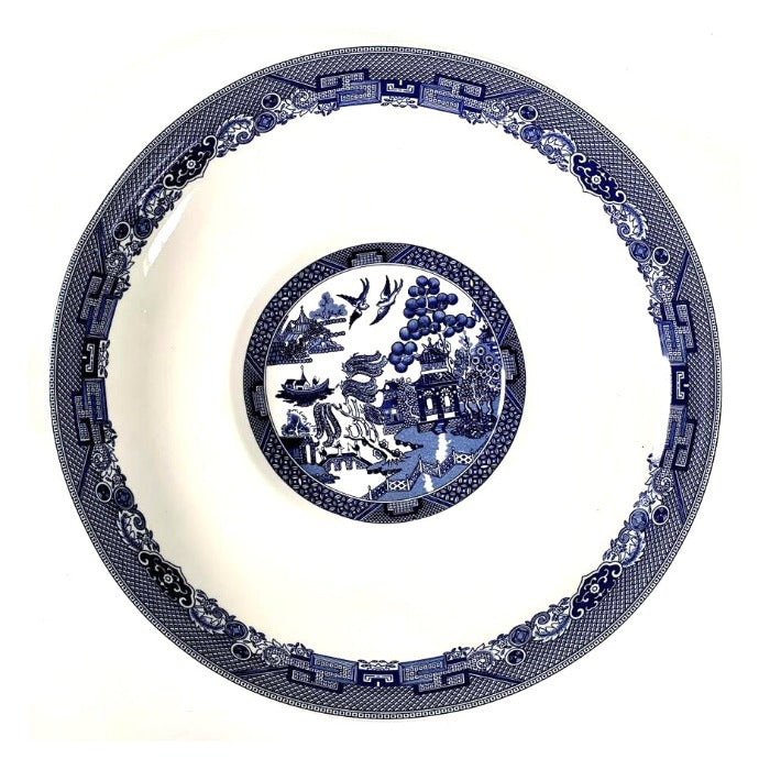 Blue Willow Pattern Pasta Serving Dish, 29cm