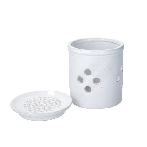 KitchenCraft Idilica Stoneware Garlic Storage with Grater Lid