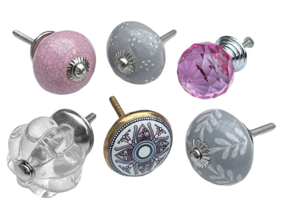Drawer Knobs, Set Of 6, 4cm - 4.25cm