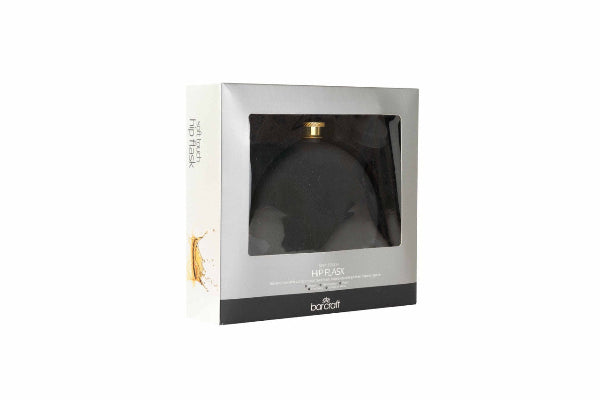 BarCraft Stainless Steel Soft Touch Hip Flask, 350ml