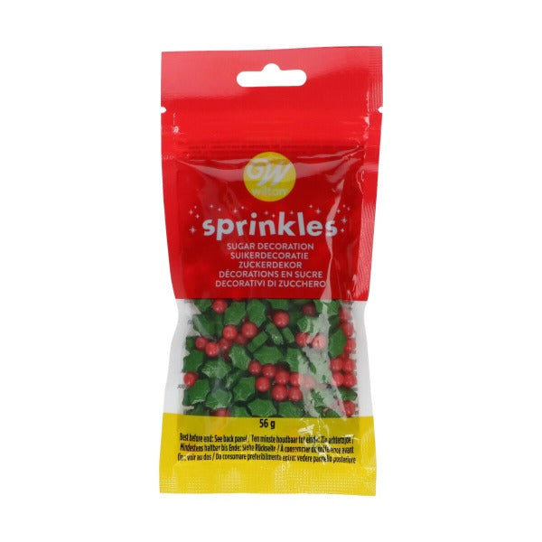 Wilton 3D Sprinkle Mix, 56g, Holly Leaf