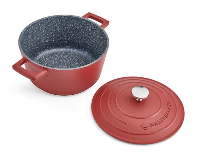 Masterclass Lightweight Non-Stick Casserole, 5L, Red