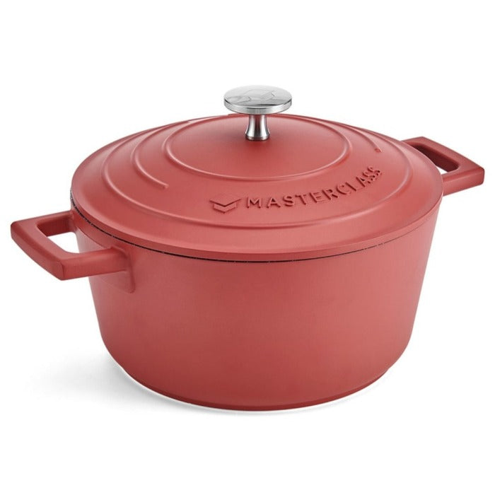 Masterclass Lightweight Non-Stick Casserole, 5L, Red