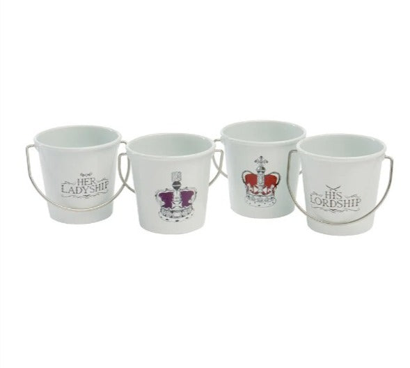 Egg Cup Buckets, Set Of 4, Lordship/Ladyship
