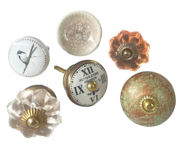 Drawer Knobs, Set Of 6, 4cm - 5cm