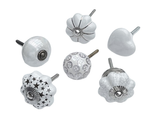Drawer Knobs, Set Of 6, 4cm - 4.5cm