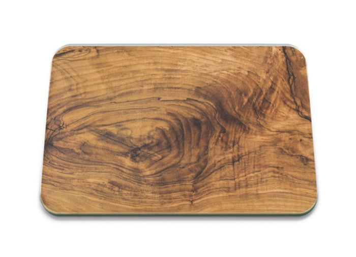 Glass Worktop Saver, Olive Wood, Medium, 40cm x 30cm