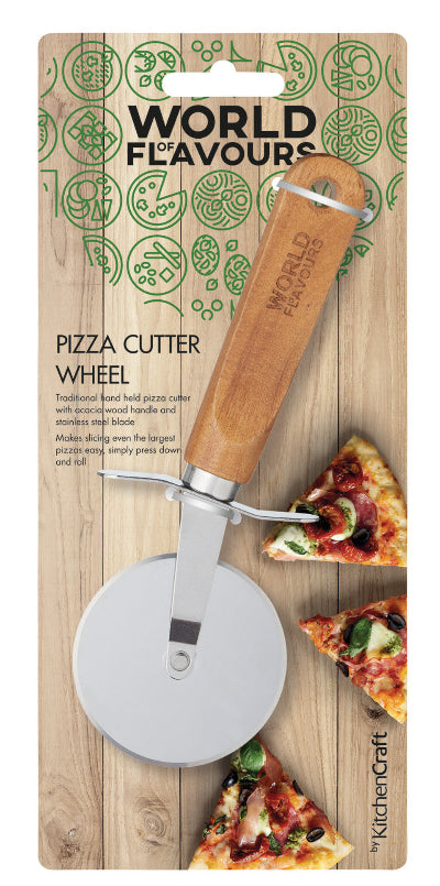 Stainless Steel Pizza Cutter With Wooden Handle