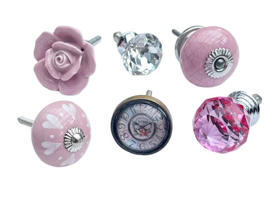 Drawer Knobs, Set Of 6, 3cm - 4.25cm