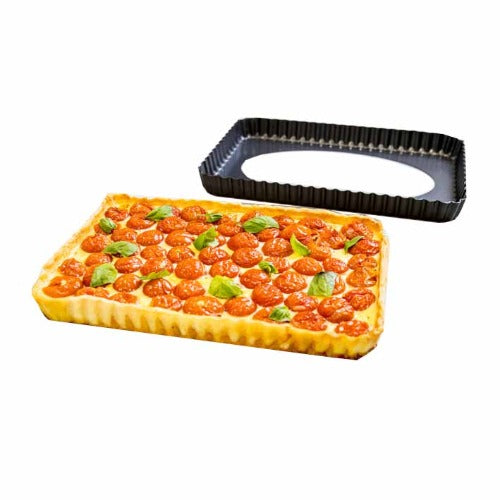 Masterclass Rectangular Non-Stick Loose Base Quiche Tin, 30cm x 20cm (K84G)