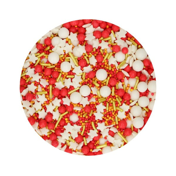 FunCakes Red White Gold Cake Sprinkles, 65g, Jolly