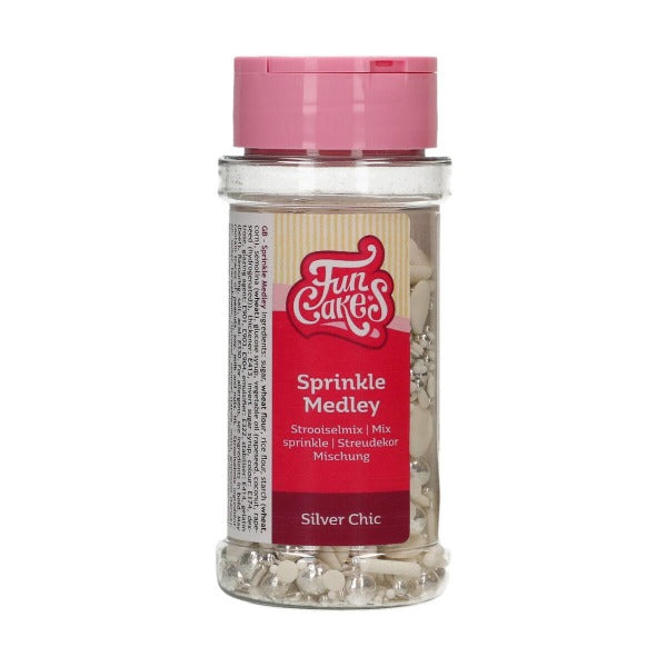 FunCakes Cake Sprinkle Medley, 65g, Silver Chic