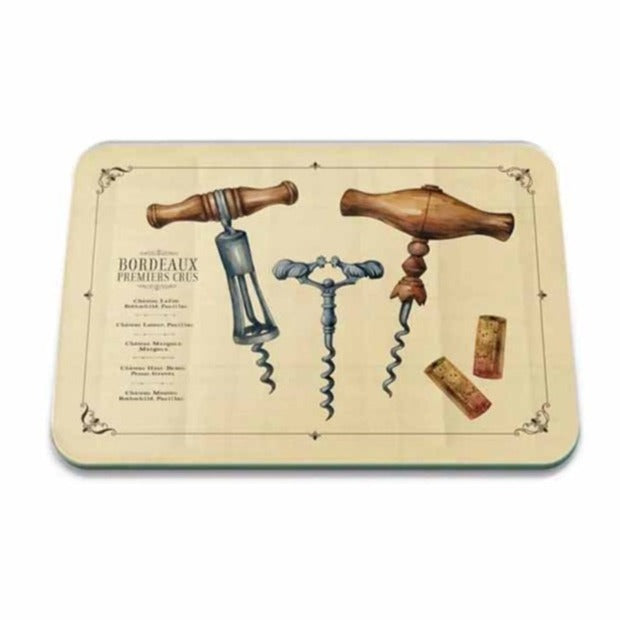Glass Worktop Saver, Vintage Corkscrews, Small, 30cm x 22cm