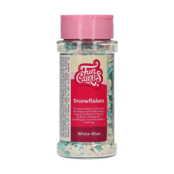 FunCakes White & Blue Snowflake Sprinkles, 50g
