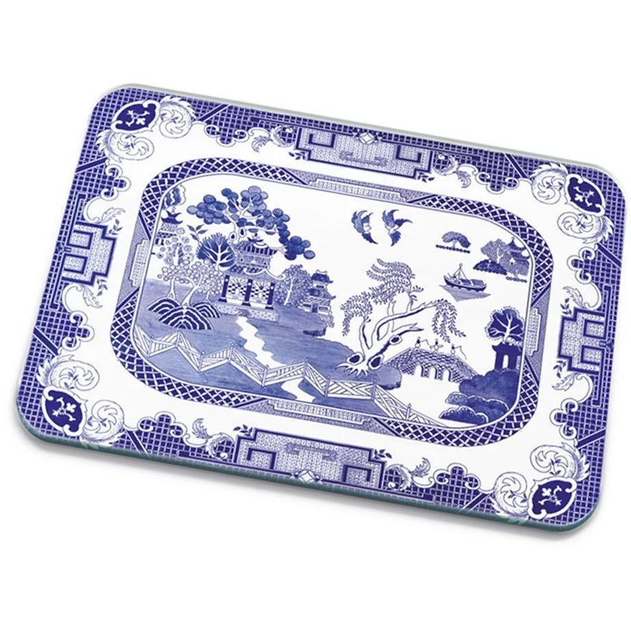 Glass Worktop Saver, Willow Pattern, Medium, 40cm x 30cm