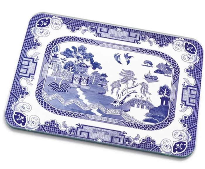 Glass Worktop Saver, Willow Pattern, Large, 50cm x 40cm