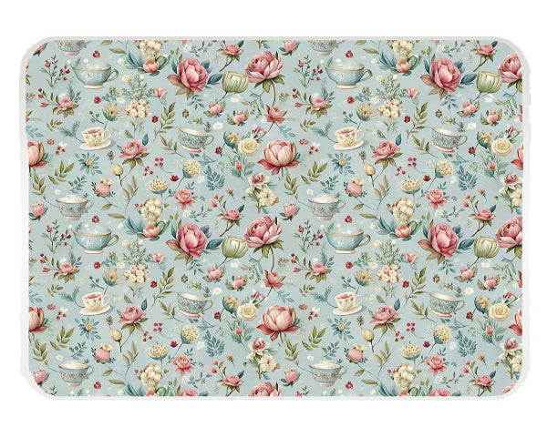 Glass Worktop Saver, Time For Tea, 50cm x 40cm