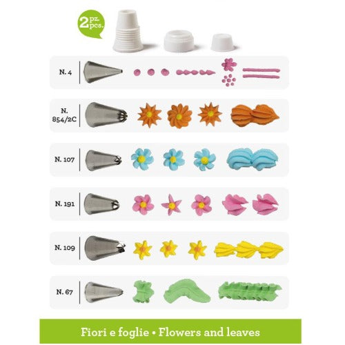 Icing & Piping Nozzles, 8 Piece, Flowers & Leaves