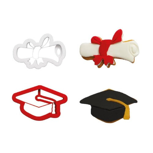 Graduation Cookie Cutters, Set Of 2