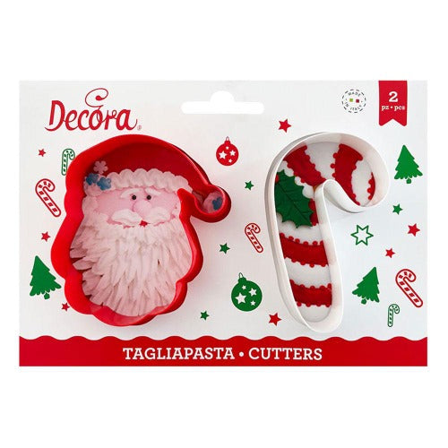 Santa & Candy Cane Christmas Cutters, Set Of 2