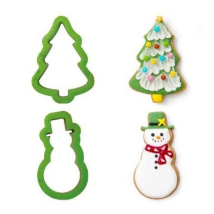 Christmas tree & snowman Cookie cutter, Set Of 2