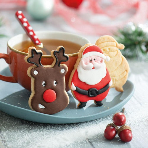 Santa & Reindeer Christmas Cookie Cutters, Set Of 2 (D095)