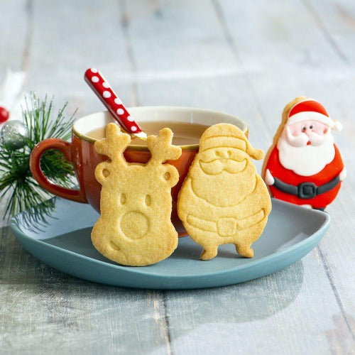 Santa & Reindeer Christmas Cookie Cutters, Set Of 2