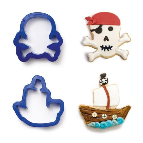 Pirate Skull & Boat Cookie Cutters, Set Of 2