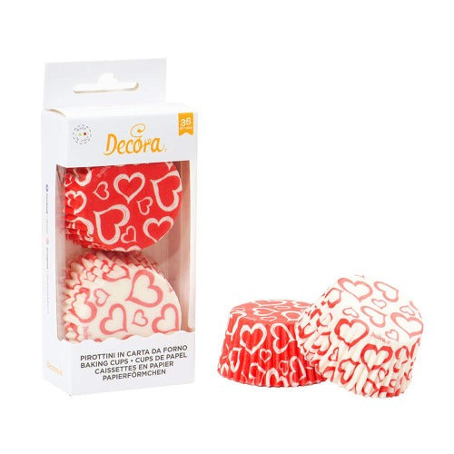 Love Heart Cupcake Cases, 36 Piece (D834)