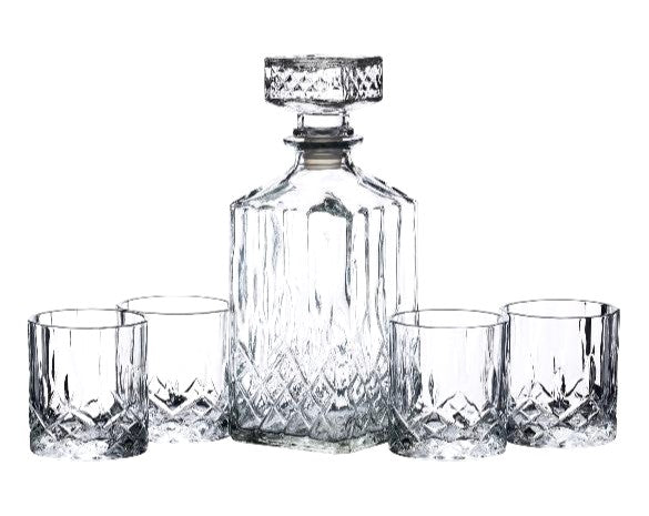 BarCraft Cut Glass Decanter & Glass Set (ke11)