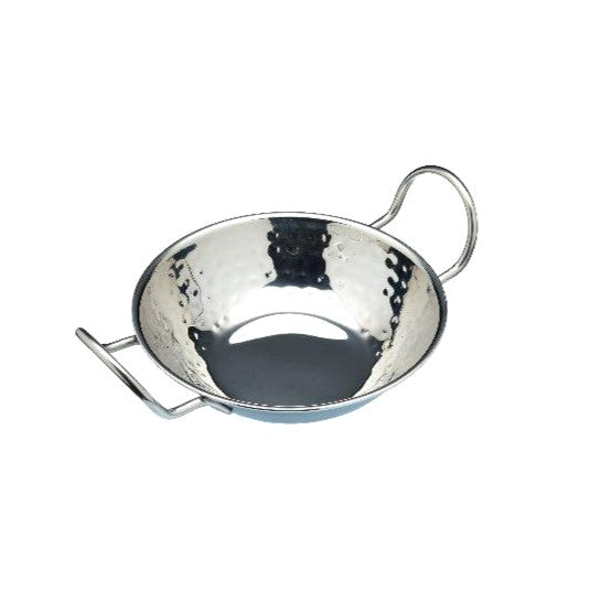 Kitchencraft Hammered Stainless Steel Indian Balti Dish, 17cm