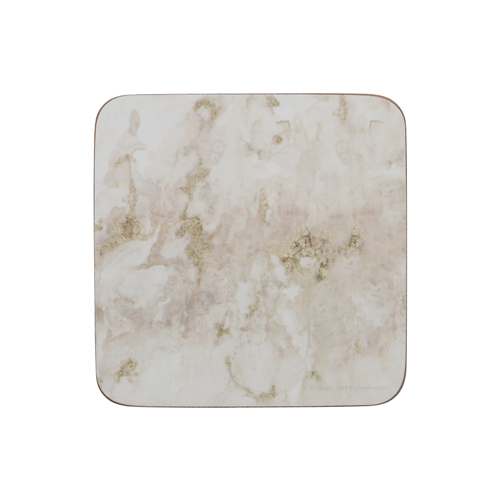 Premium Drinks Coasters, Set Of 6, Grey Marble Design