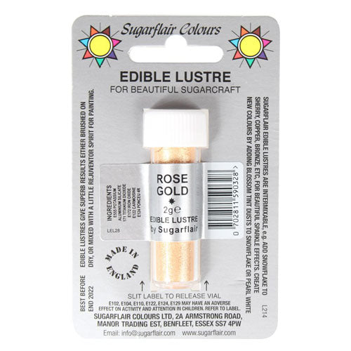 Sugarflair Edible Lustre Colour, 2g, Rose Gold