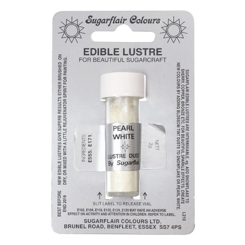 Sugarflair Edible Lustre Colour, 2g, Pearl White