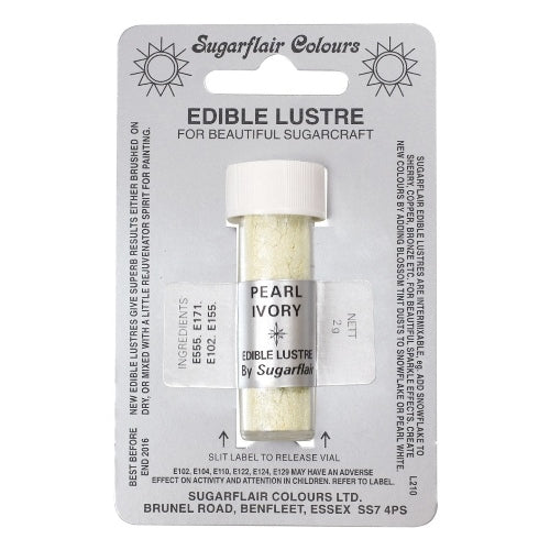 Sugarflair Edible Lustre Colour, 2g, Pearl Ivory