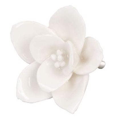 white flower door knob