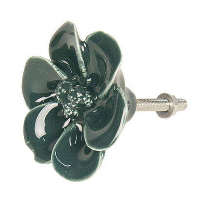 green flower door knob